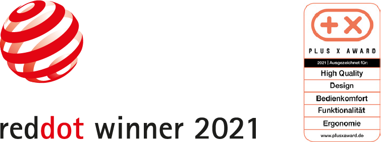 ACO Haustechnik Duschrinne Auszeichnung Siegel reddot winner 2021 und PLUS X Award 2021