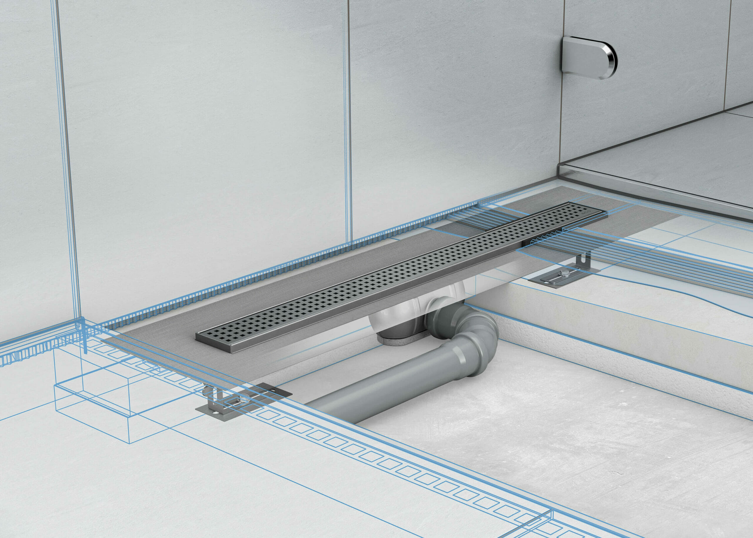 ACO ShowerDrain C Duschrinne technische Zeichnung Einbau