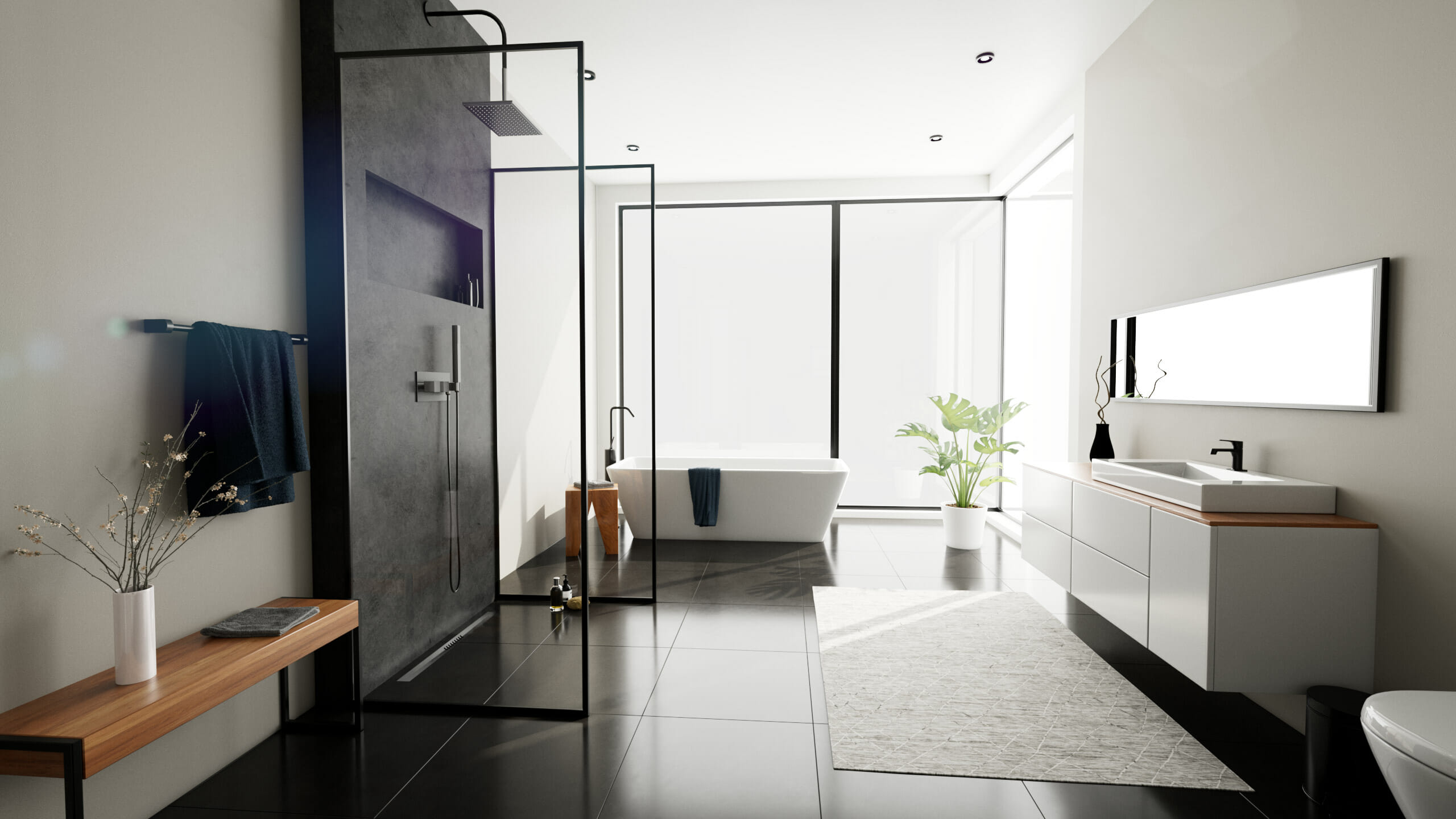 ACO ShowerDrain S+ Duschrinne Edelstahl Design Stripes Bad
