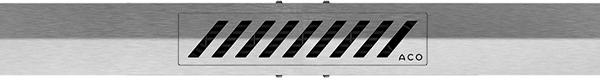 ACO ShowerDrain S+ Duschrinne Designrost Stripes Silber